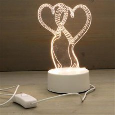 LED 3D lampje 2 harten hoog