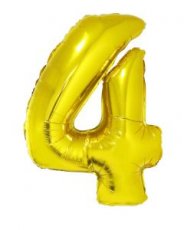 Folieballon Goud 40" Jumbo cijfer '4'