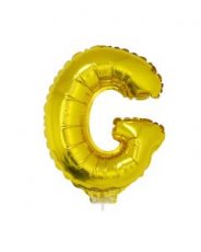 84812 Folieballon Goud 16" met stokje letter 'G'