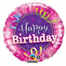 25435 Happy Birthday  Ballon Hélium 45cm/18inch  Hot Pink