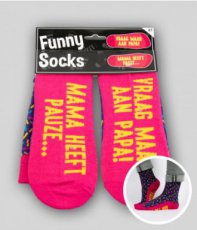 Funny socks 'Mama heeft pauze' sokken