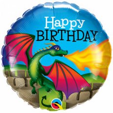 13314 Happy Birthday Happy Birhtday Ballon Hélium 45cm Mythical Dragon