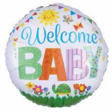 Baby Folieballon 45cm/18" Welcome Baby Garden