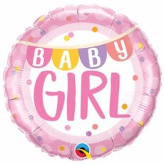 Baby Folieballon 45cm/18" Baby Girl Banners & Dots