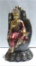 Buddha 20 cm goud in hand