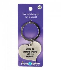 Porte-clés Coeur 'Voor de liefste papa van de wereld!'