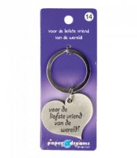 Porte-clés Coeur 'Voor de liefste vriend van de wereld!'