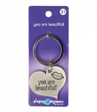 Porte-clés Coeur 'You are beautiful!'