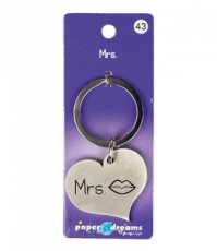 Porte-clés Coeur 'Mrs'