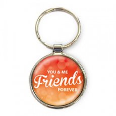 Porte-clés de luxe rond 'You & Me friends forever'