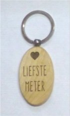 MEDOT0003 Porte-clés en bois 'Liefste Meter'