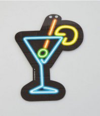 Neon Slinger Symbool Cocktailglas