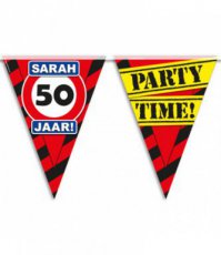 Guirlande de fête Panneau de signalisation 10m 50 ans Sarah